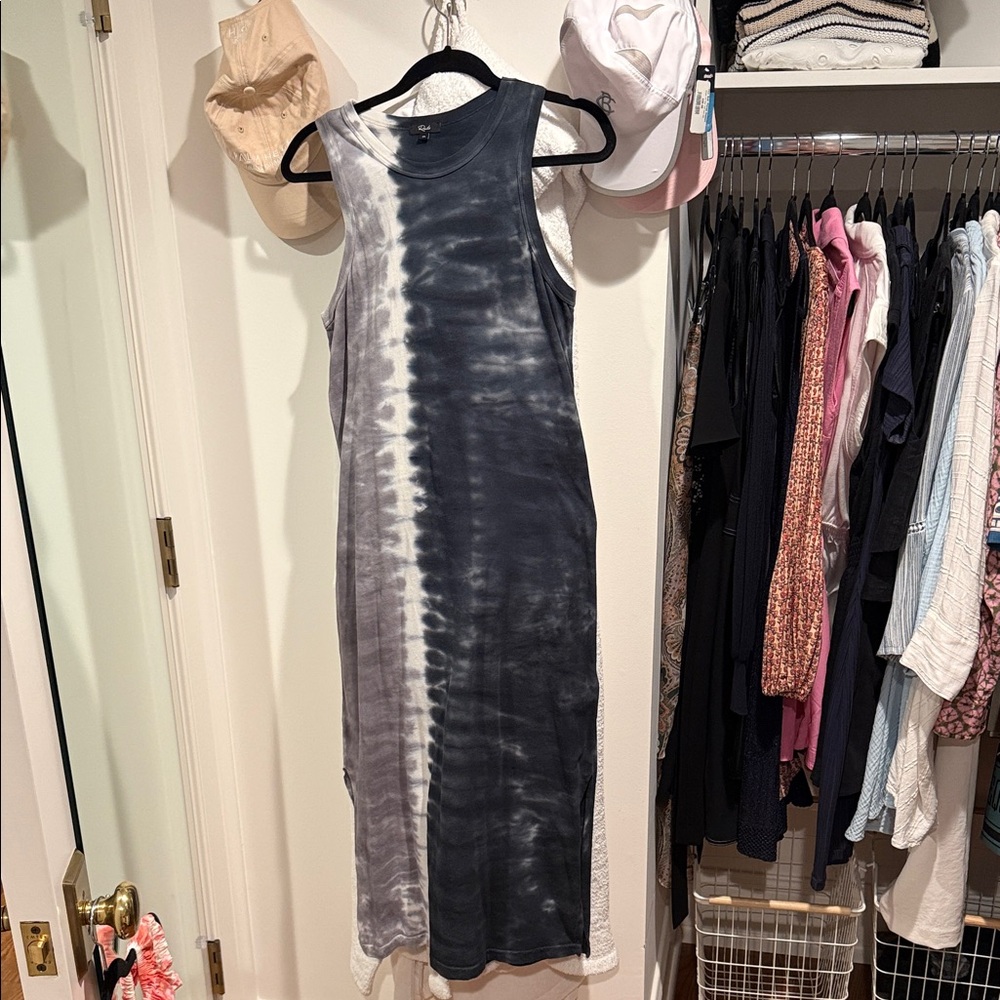 Rails Black and White Tie-Dye Sleeveless Maxi Dress